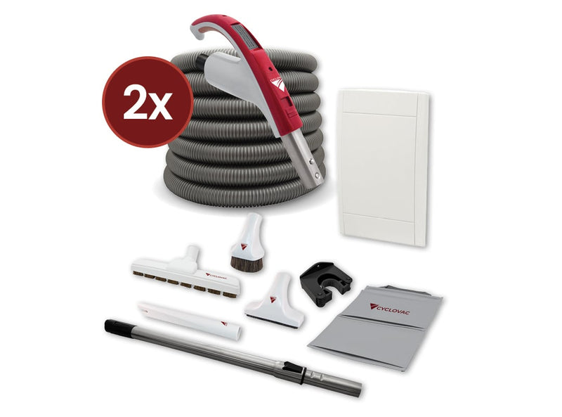 Cyclovac H325 hybrid Vacuum with 2 Retraflex retractable hose inlets including attachments and the installation kit (Copy)