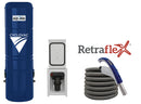 Cyclovac "Azure"  central vacuum with 1 Retraflex retractable hose, inlet, attachments and the installation kit - MLvac.com