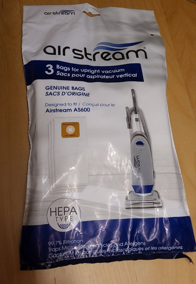 HEPA replacement bags for the Airstream AS600 Upright vacuum