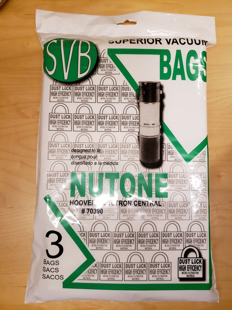 Central Vacuum CV2 replacement bags pack of 3, universal fit - MLvac.com