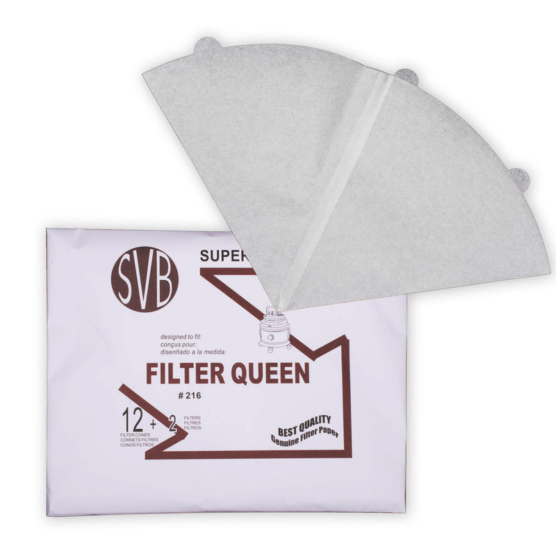 FILTER QUEEN PAPER CONE 12 PACK & 2 SAFETY FILTERS by SVB - MLvac.com