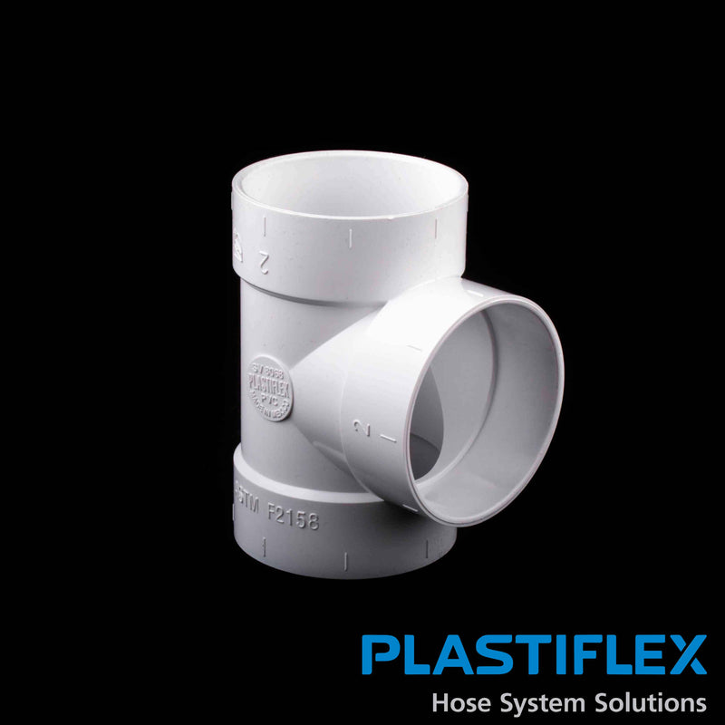 Plastiflex Central Fitting Short Tee 2" X 3", White