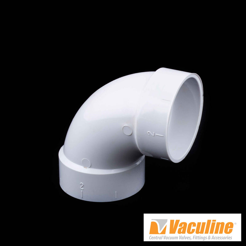 Vaculine Canplas Central Fitting 90 Degree Medium Sweep, White