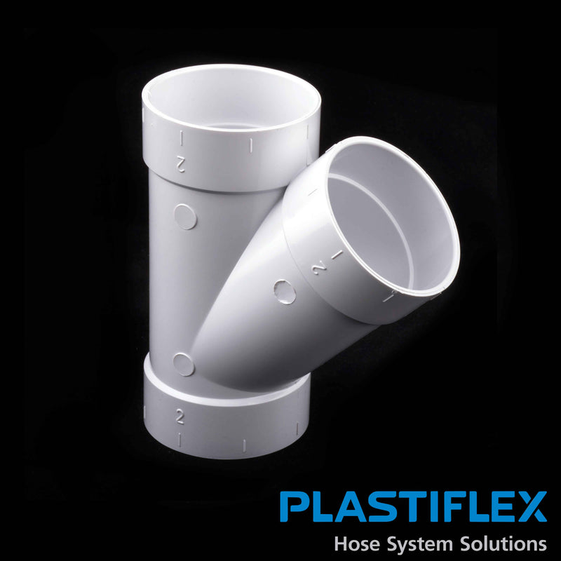 Plastiflex Central Fitting 45 Degree, WYE, White