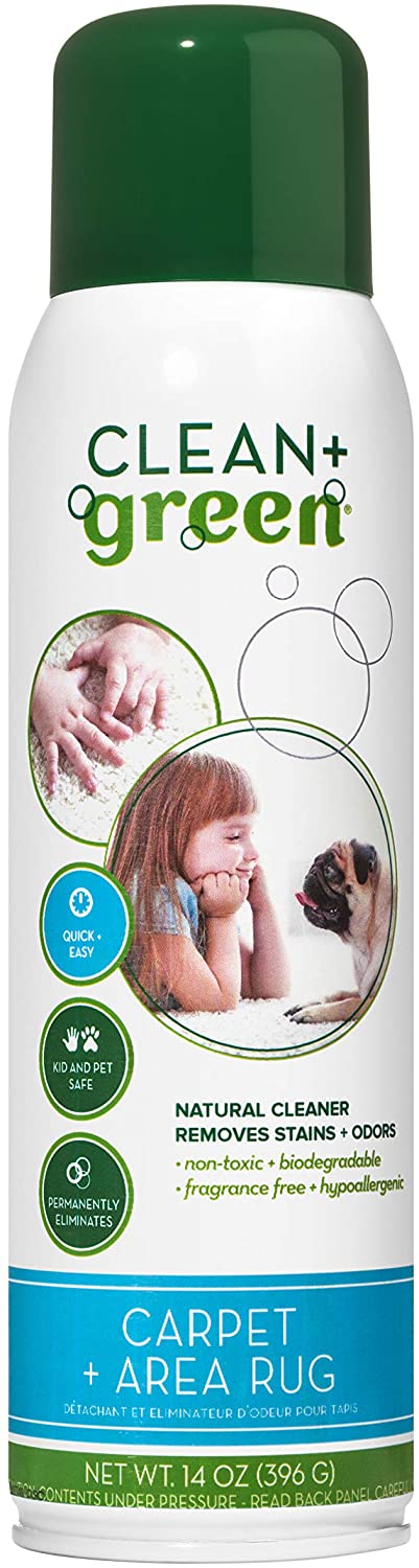 Clean + Green Carpet & Upholstery Pet Odor & Stain Remover, 14 oz - MLvac.com